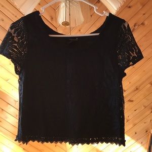 Black Lacey crop top